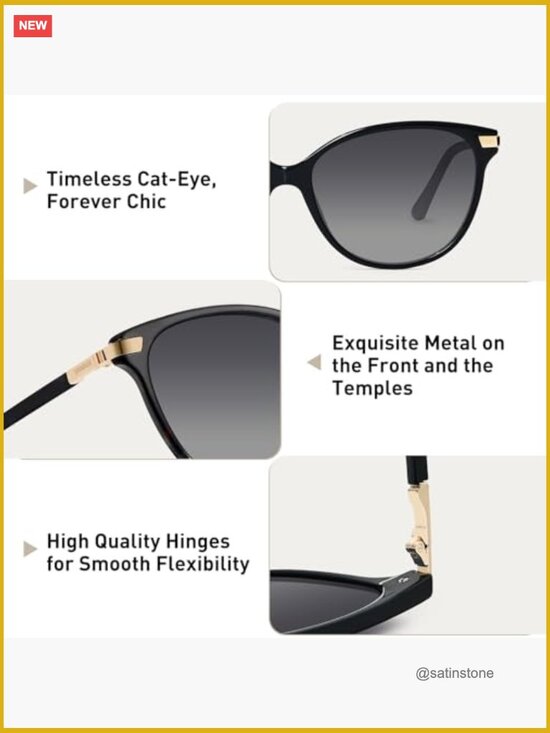 Polarized Cat Eye Sunglasses with UV400 Protection Acetate Frame for Driving main image 5